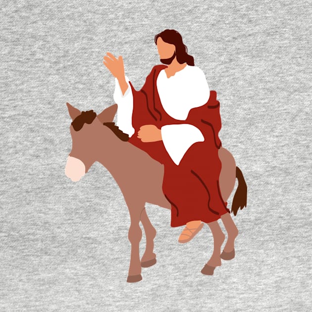 jesus riding donkey by mansinone3